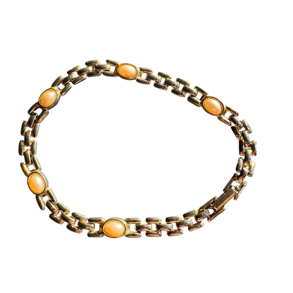 Richelieu Classic Faux Pearl Goldtone Link Bracelet